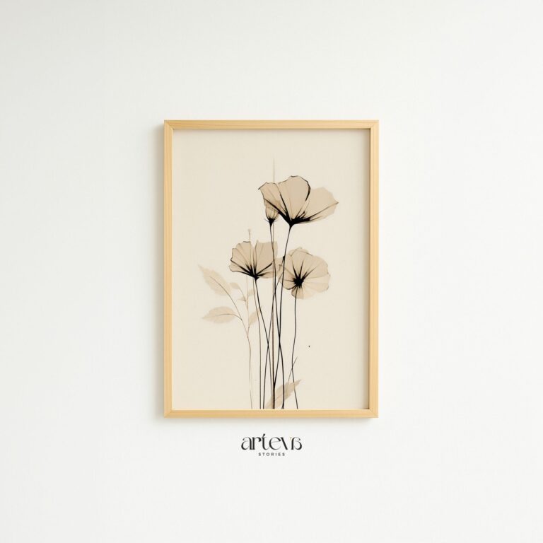 Eternal Autumn – Minimalist Floral Wall Art