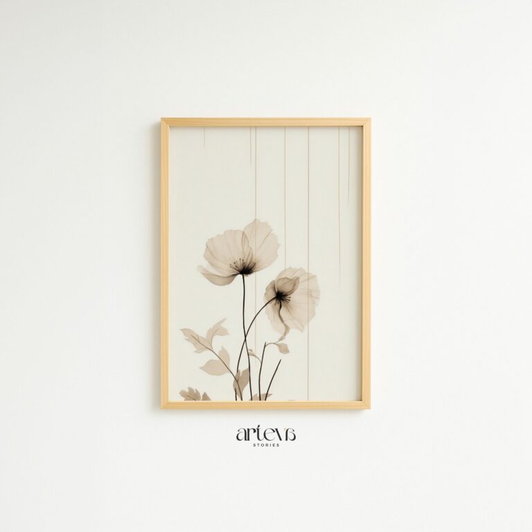 Nostalgic Nectar – Minimalist Botanical Wall Art