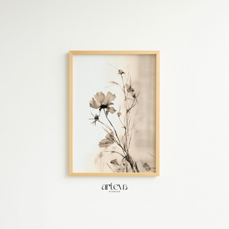 Delicate Curves – Minimalist Floral Wall Art